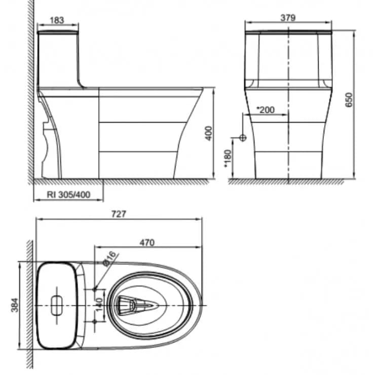 Bồn cầu American Standard WP-1880 1 khối dòng Signature chống bám bẩn