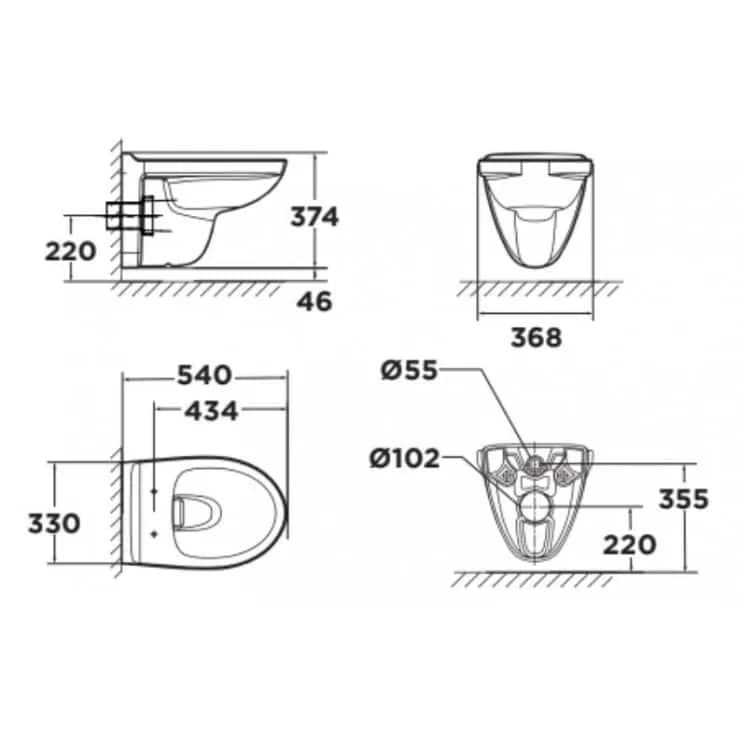 Khám phá sự tiện lợi và sang trọng của bồn cầu American Standard WP-2207 treo tường nắp WP-C218