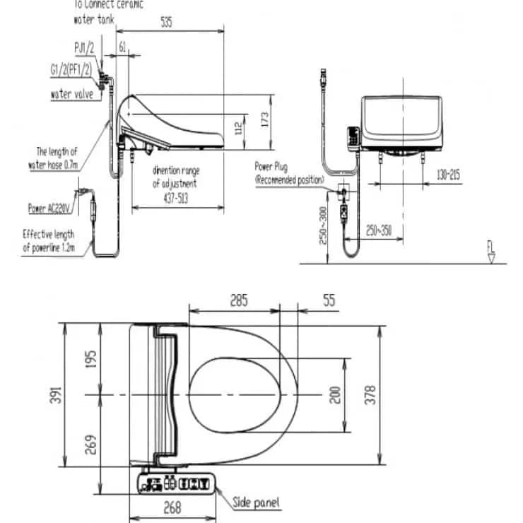 nắp rửa bồn cầu American Standard WP-7SL1