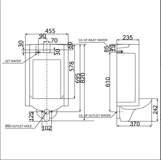 Khám phá sự độc đáo của bồn tiểu nam American Standard WP-6506 treo tường cảm ứng 220V