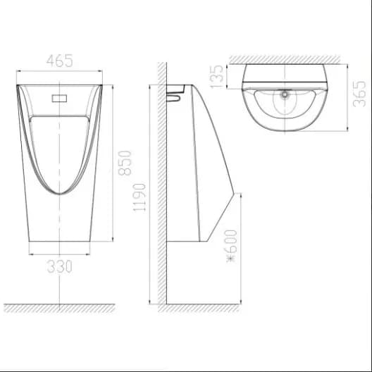 Khám phá sự tiện lợi và sang trọng của bồn tiểu nam American Standard WP-6507 treo tường cảm ứng 220V