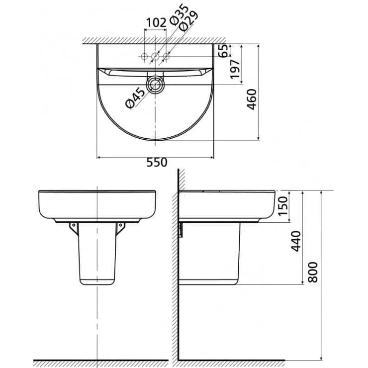 Chân chậu rửa American Standard 0740-WT-0553-WT