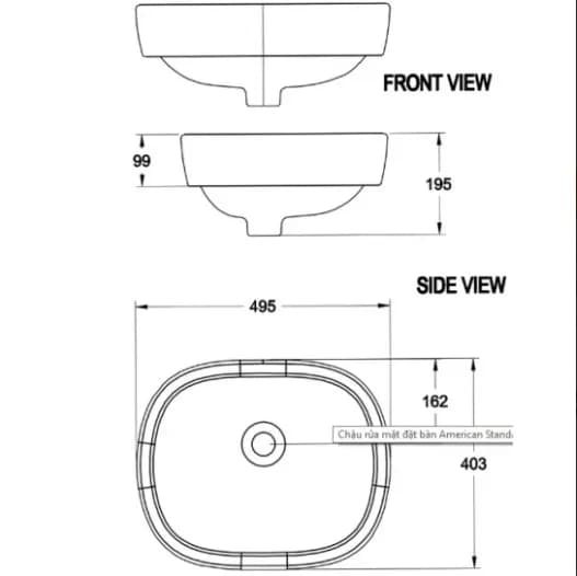 Khám phá sự tiện lợi và sang trọng của chậu rửa mặt American Standard Active 0950-WT đặt bàn