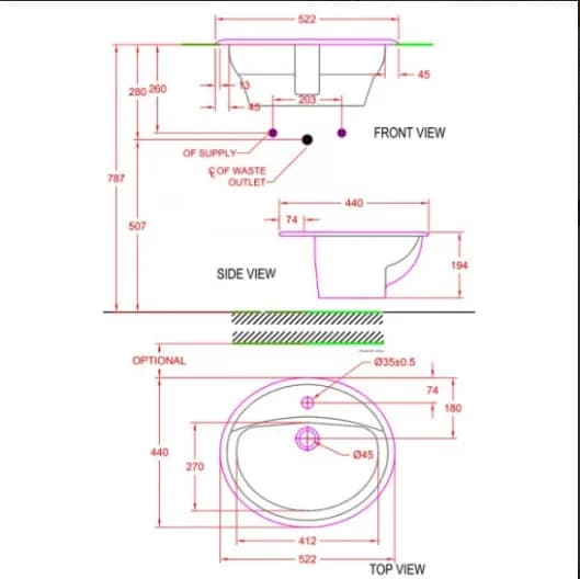 Khám phá sự tiện lợi và sang trọng của lavabo American Standard VF-0476 Aqualyn dương vành