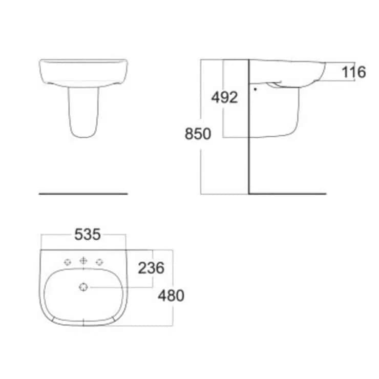 Lavabo treo tường American Standard 0955-WT