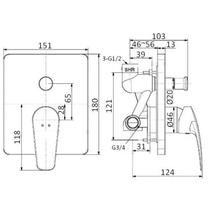 Van American Standard WF-0921 âm tường dòng Milano