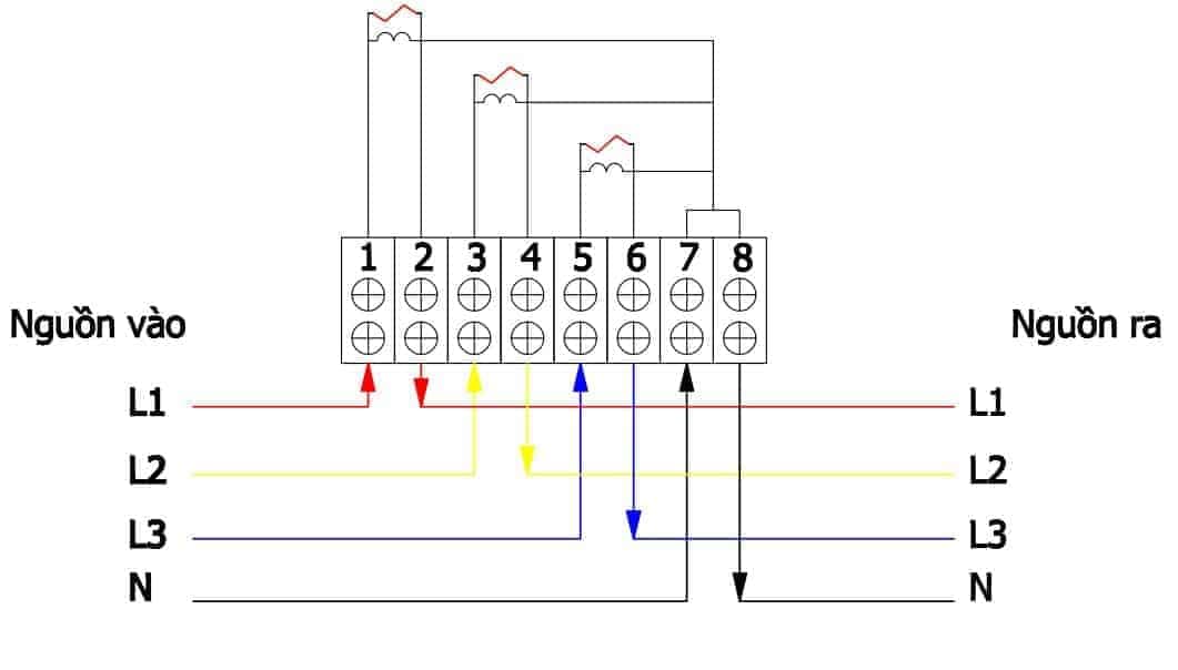 Sơ đồ đấu dây công tơ điện 3 pha