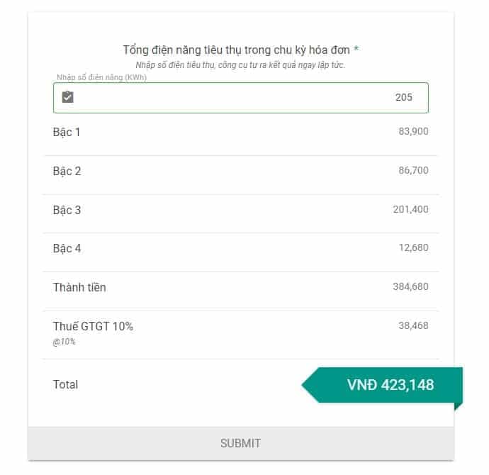 Bảng giá điện sinh hoạt cũ, trước ngày 9 tháng 11 năm 2023.