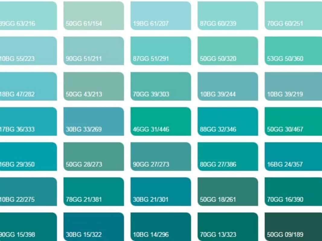 Bảng màu xanh ngọc đa dạng sắc độ cho bạn lựa chọn