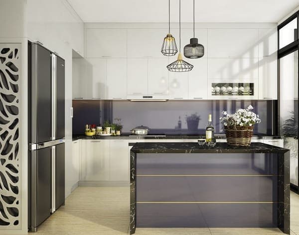 Đèn chùm cổ điển tạo điểm nhấn sang trọng cho khu vực phòng ăn.