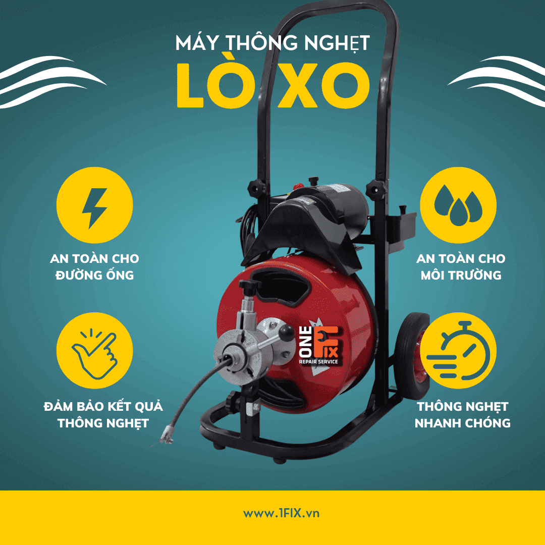 Máy thông cống lò xo TPHCM [2026] - Giá Rẻ, Tại Nhà