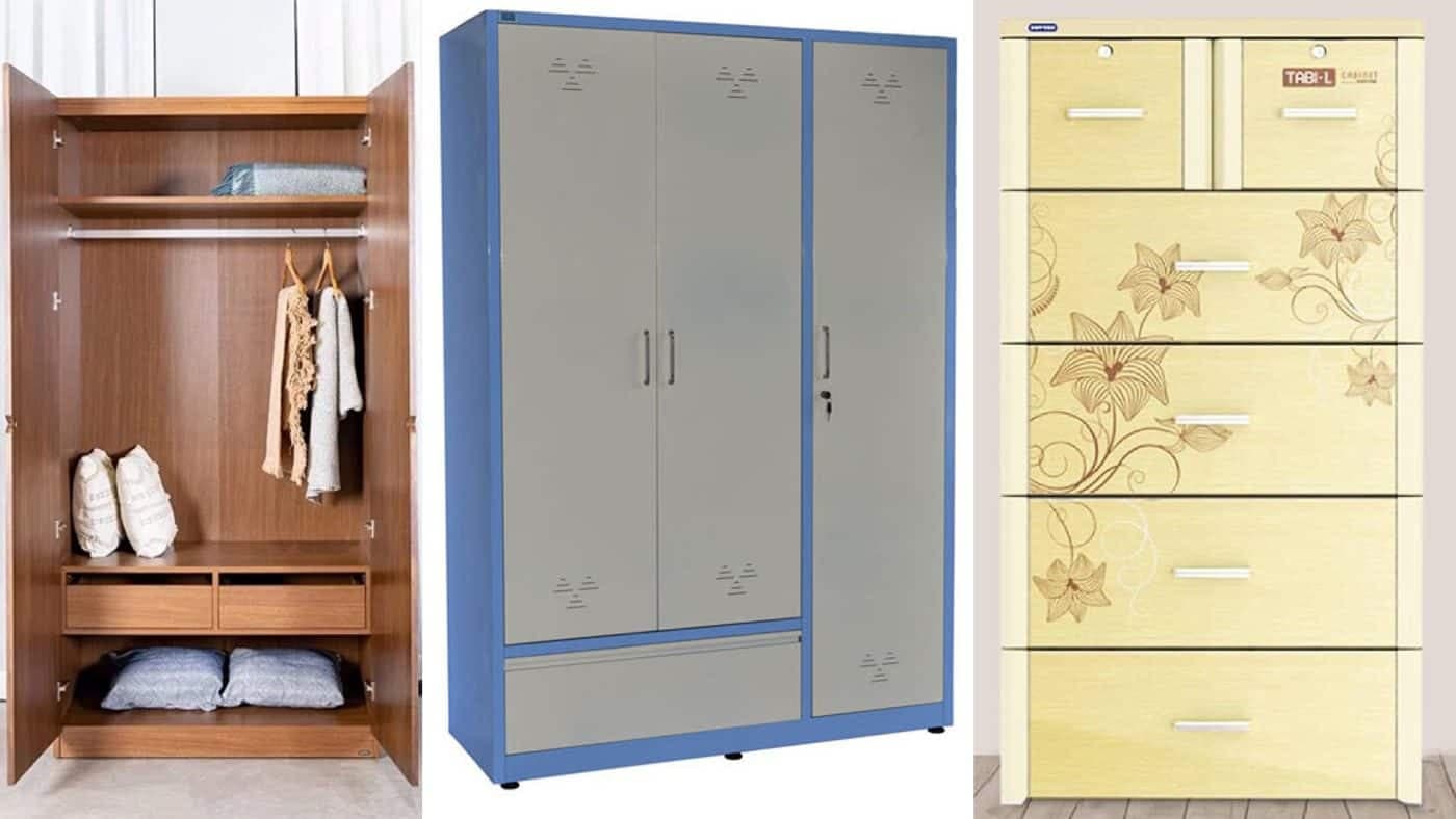 Ba loại tủ quần áo với chất liệu khác nhau: gỗ, kim loại và nhựa, mỗi loại cần cách xử lý sơn riêng.