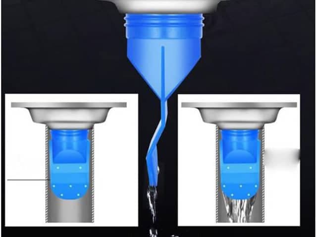 Ống chặn mùi hôi cống sau khi được lắp đặt hoàn chỉnh và đúng kỹ thuật.