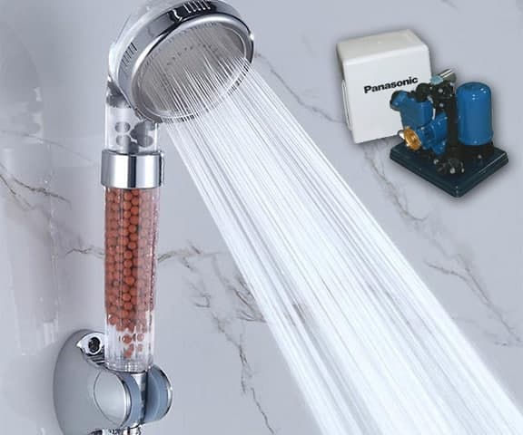 Sơ đồ lắp đặt một máy bơm tăng áp cơ bản cho hệ thống vòi sen.