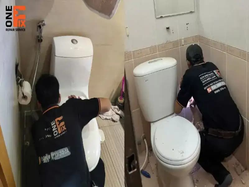 Bộ vòi xịt vệ sinh đầy đủ bao gồm đầu xịt, dây dẫn, van chữ T và giá đỡ.