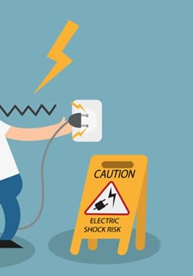 Sơ đồ minh họa hiện tượng điện bị chạm mát ra vỏ thiết bị