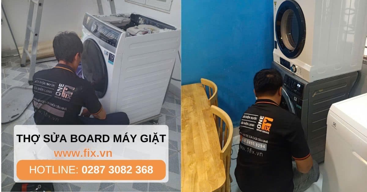 Thợ 1Fix kiểm tra và sửa board máy giặt Panasonic bị mất nguồn tại nhà khách