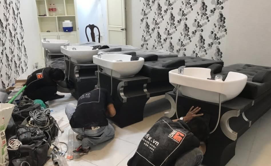 Lắp đặt giường gội đầu chuyên nghiệp tại spa TPHCM