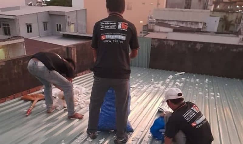 Dịch vụ vệ sinh mái tôn nhà xưởng quy mô lớn tại TPHCM của 1Fix