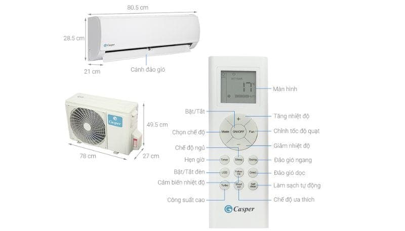 5 chế độ phổ biến trên điều khiển điều hòa Casper