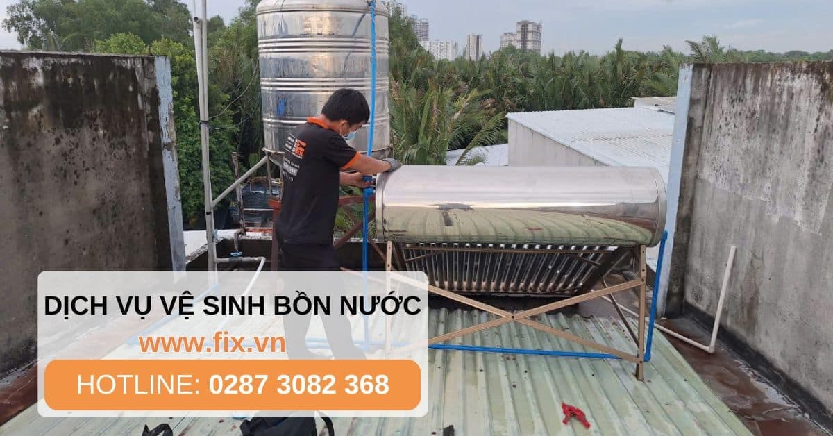 Vệ sinh bồn nước Inox 1000l HCM sạch cặn bẩn