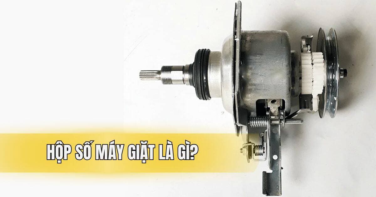 Cận cảnh cấu tạo bên trong của một hộp số máy giặt.