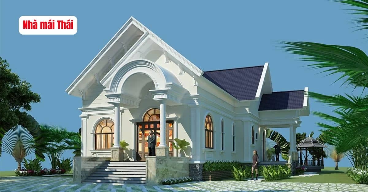 Mẫu nhà mái thái hiện đại, cao ráo và sang trọng.