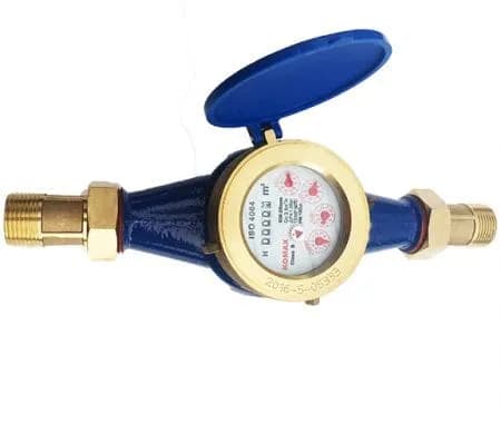 Đồng hồ đo nước Komax DN15 thân gang phi 21 kết nối ren