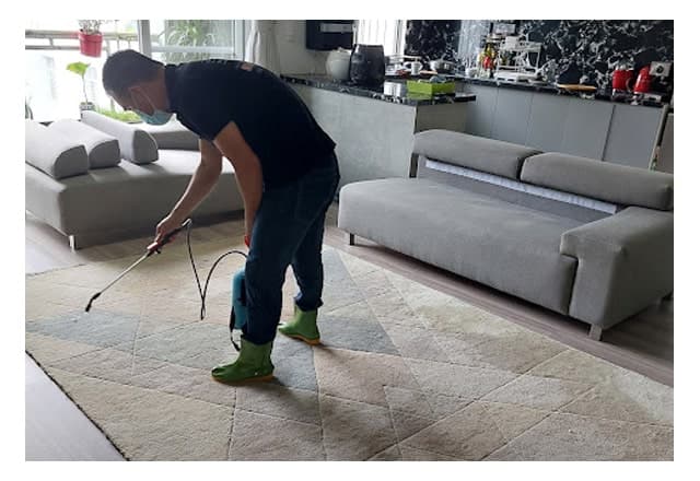 Kết quả thảm văn phòng sạch như mới sau khi sử dụng dịch vụ của 1Fix.