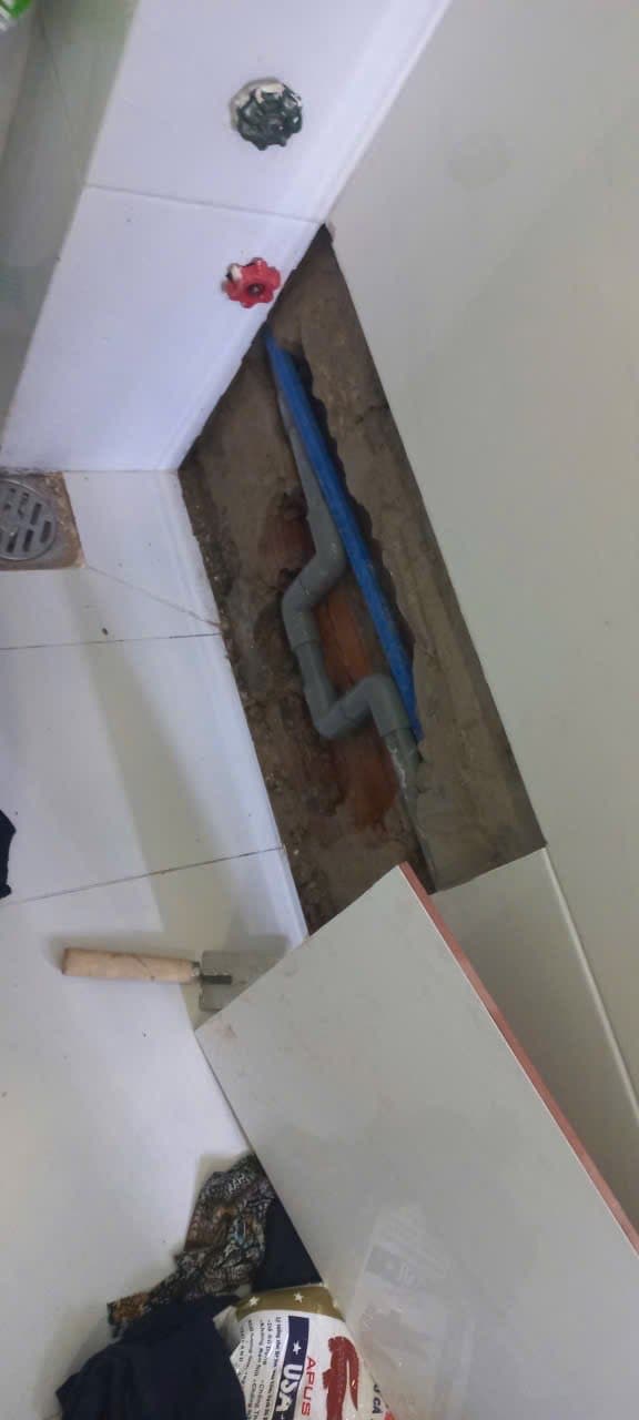 Sau khi sửa - Thấm Toilet Gò Vấp - Phát Hiện Ống Nước Âm Tường Bể Bằng Máy Dò