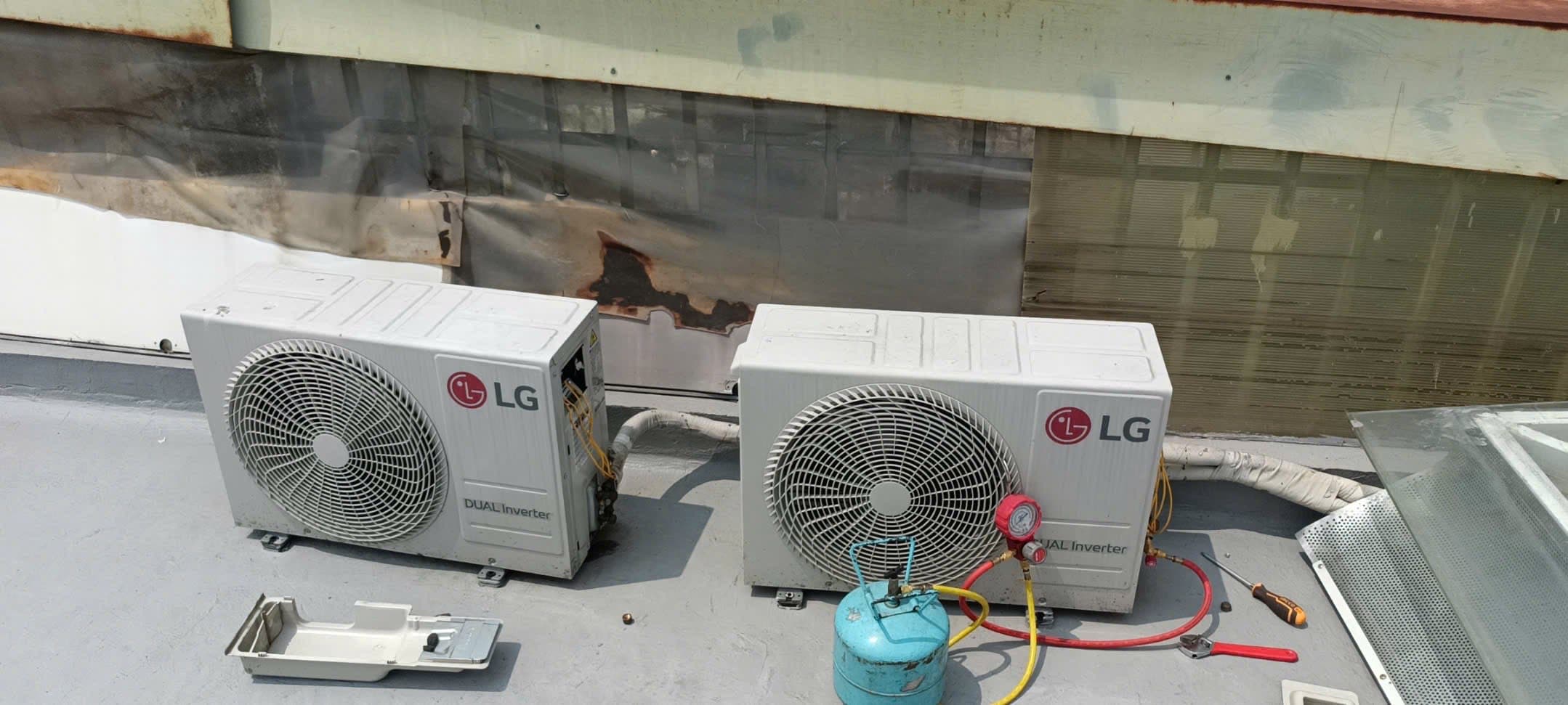 Trước sửa cục nóng máy lạnh LG tại TPHCM — thợ Phạm Ngọc Duy
