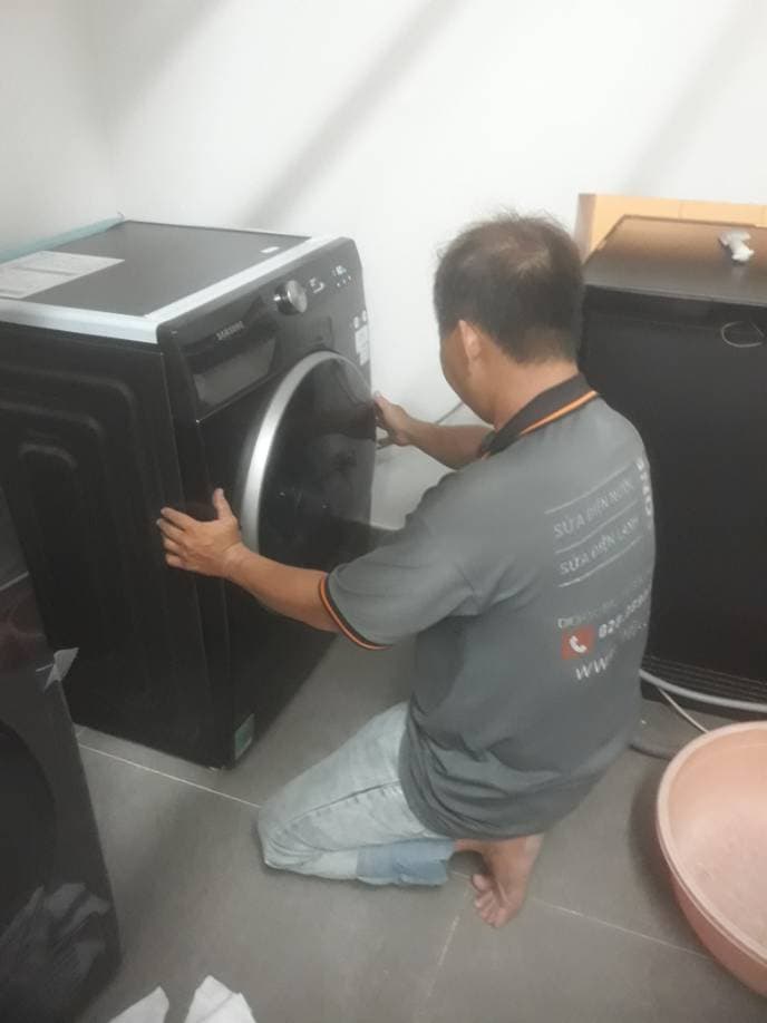 Sau khi hoàn thành sửa máy giặt cửa ngang SAMSUNG tại Xã Bình Hưng, Bình Chánh — thợ Đặng Anh Huy